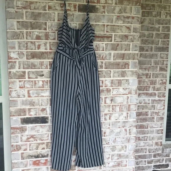 Windsor Striped Cut Out Bust Tie Maxi Romper - Picture 1 of 12